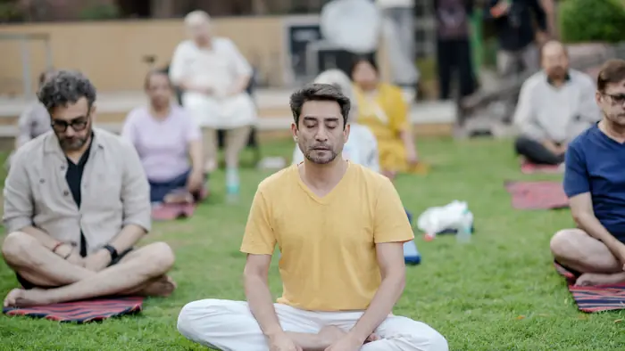 A naada yoga session in the open air